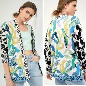 Anthropologie Maeve Savannah Contrast Open Cardigan Size Large